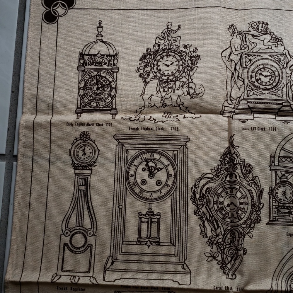 Unique vintage "clock" kitchen towel - Picture 4 of 8